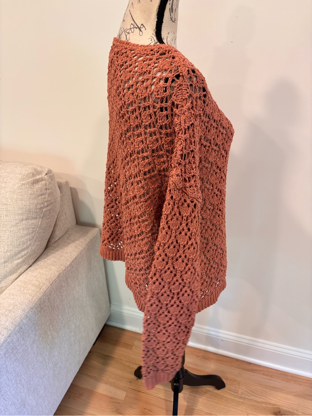 Nicole Miller Artelier open-knit pullover sweater size large NWT - Picture 6 of 7